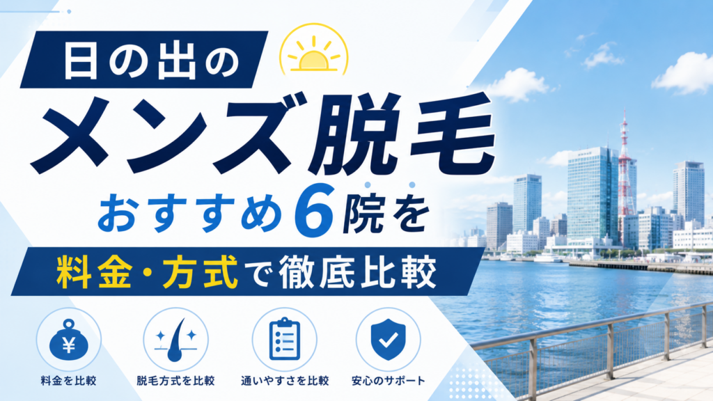 日の出のメンズ脱毛おすすめ6院を料金・方式で徹底比較
