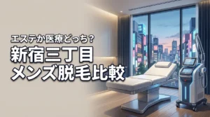 新宿三丁目メンズ脱毛おすすめはどっち？エステvs医療で迷ったら